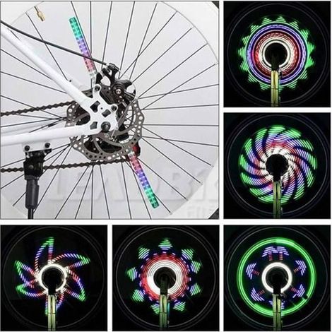 Online Store - LED Bicycle Wheel Light, 64 LEDs, 30 Different Images, Waterproof Bicycle Wheel Light for DIY Bicycle Tires Above 24 (1/5)
