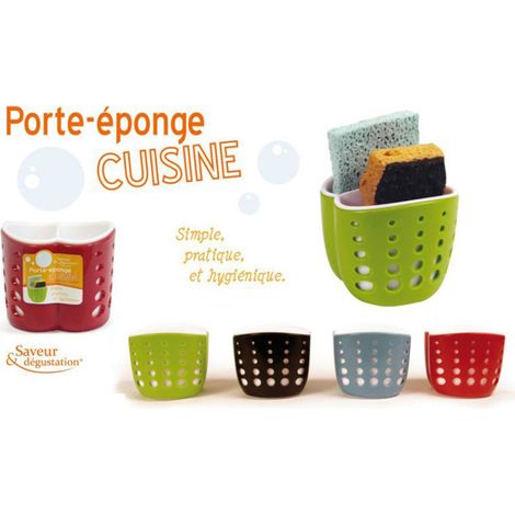 Porte éponge bicolore en plastique – Design moderne – Pour cuisine et salle de bain – Solution esthétique et fonctionnelle – Cmp Paris