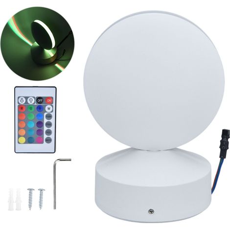 1 Applique murale LED, télécommande 24 touches, RGB 10W, aluminium, salon, couloir, cuisine (1/5)