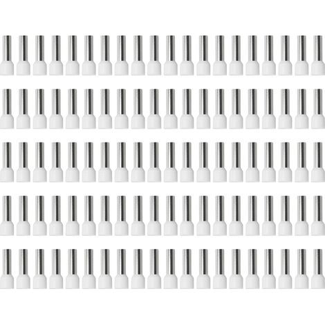 100 cosses à sertir à embout isolé, connecteurs d'extrémité de câble de style UE, calibre 6 AWG E16-18 (1/5)