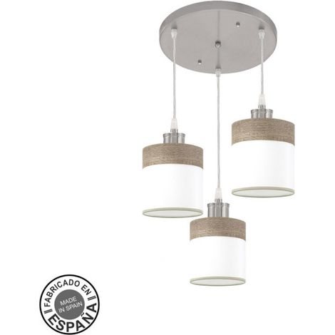 Deckenleuchte Cloe 3xe27 Nickel/Weiß-Holz Grau Regx42x42 cm