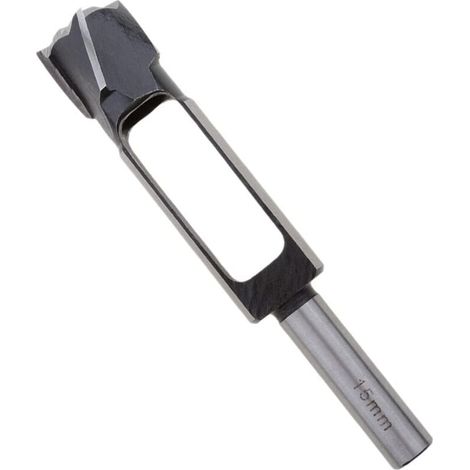 Meche a Bouchonner Bois, Ø 15 mm Foret à Tenon pour Travail du Bois, Fraise à Bouchonner Bois, Coupe-foret Tenon Acier Carbone, Mèche à Bouchon Bois