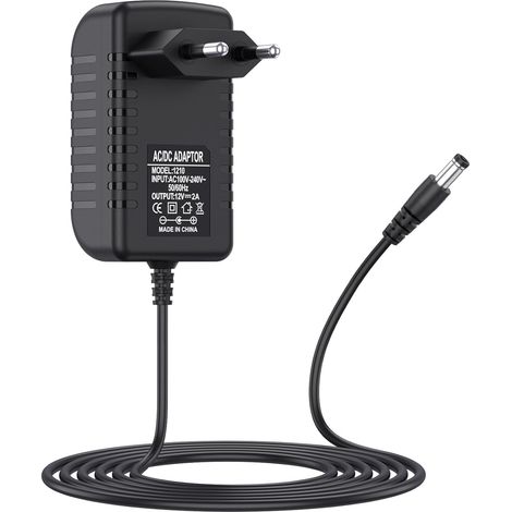 Adaptateur Secteur 12V 2A 24W Universel Transformateur Alimentation AC DC Fil Positif Stable pour Haut-Parleurs Bandes LED Routeurs Caméras CCTV et Autres Appareils Électroniques 5.5mm x 2.5mm (Noir) (1/5)