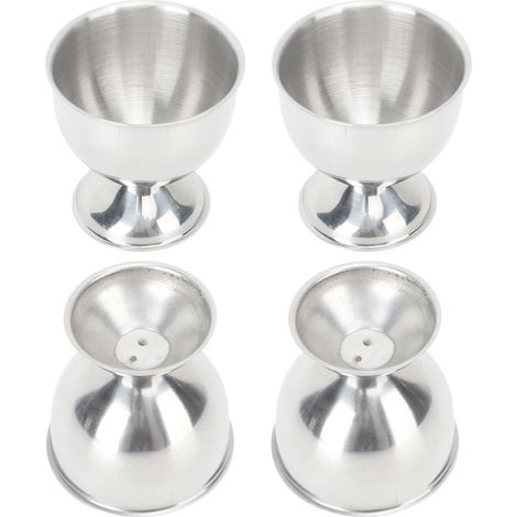 Ensemble de 4 coquetiers de 40 ml en acier inoxydable résistant aux hautes températures, surface élégante. (1/5)