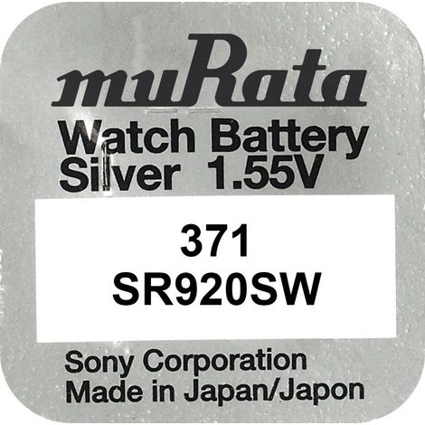 Murata 371 SR920SW Watch Battery Silver 1,55V (1/2)