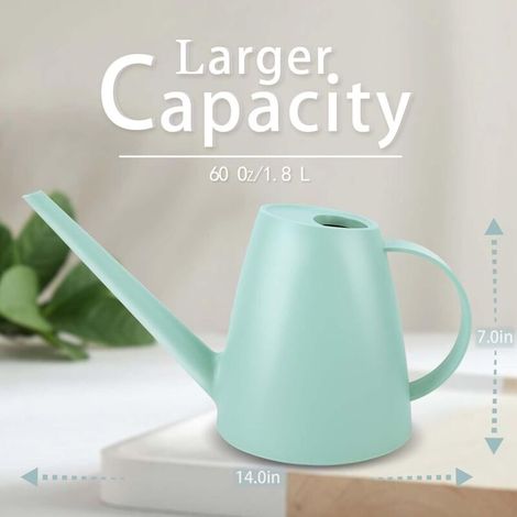 Arrosoir pour plantes d'intérieur, petits arrosoirs pour plantes d'intérieur, jardin, fleurs, arrosoir à long bec pour plantes d'extérieur 1,8 l，Vert (1/4)