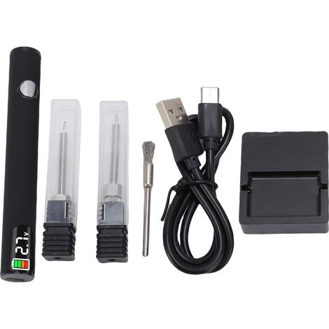 Kit de stylo brlant le fil rechargeable pour la fabrication de bijoux, perles, cuir, artisanat, couture, tissage, cordage, affichage numérique portable, noir (1/5)