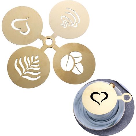 Ein Set aus 4 wunderschönen Kaffee- und Dessertformen aus Edelstahl, perfekt zur Dekoration.