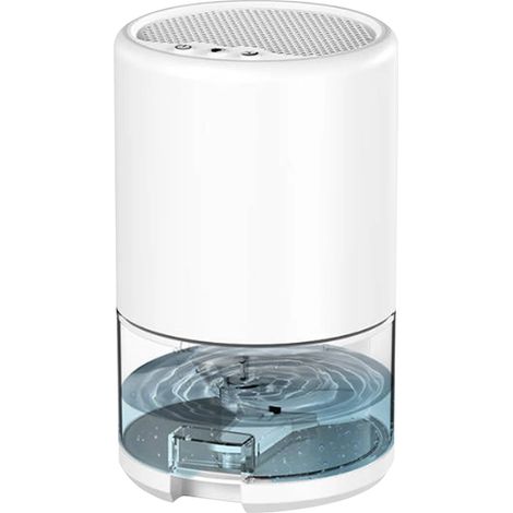 Déshumidificateur (blanc) 1000 ml, équipé d'un filtre à air basique, déshumidificateur silencieux 2 en 1
