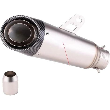Silenciador de escape, ajuste universal, acero inoxidable duradero, 3 capas, 51 mm, silenciador-a (1/2)
