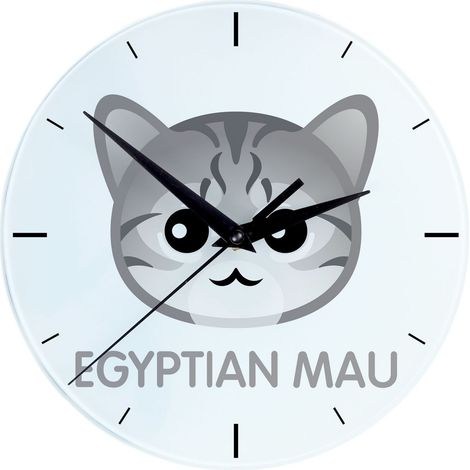 Gatto Mau Egiziano - Orologio in MDF con grafica e scritta di Art-Dog (1/4)