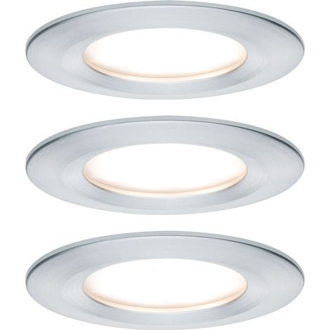 Paulmann Nova Spot encastrable pour salle de bains jeu de 3 LED LED 18 W IP44 Aluminium (tourné) (1/5)