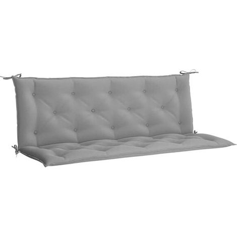 Coussin de banc de jardin gris, mesurant 150 x (50 + 50) x 7 cm, en tissu Oxford. (1/5)