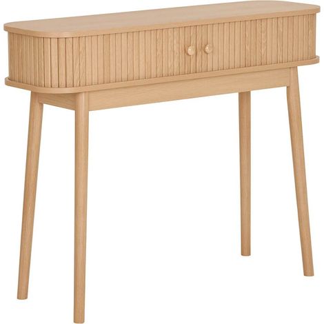ERIKA - Console 2 portes coulissantes en MDF et Pin Naturel