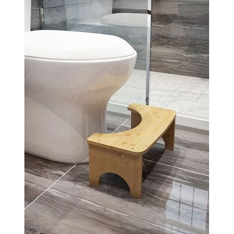 Tabouret de toilette physiologique en bambou  (couleur primaire, 37 cm x 20 cm x 17 cm) (1/4)