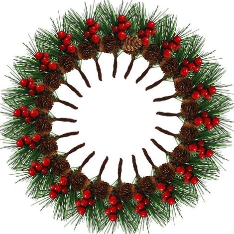 20 Pieces Artificial Christmas Berries, Artificial Pine Branches, Pine Needles Pine Cones Berries, for Christmas Party Garden Table Decorations, Christmas Deco. (1/5)