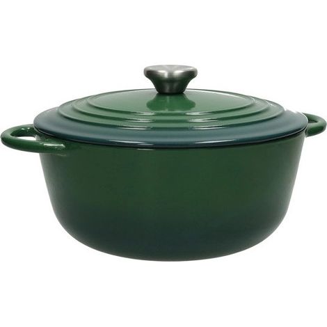 Brandani cocotte verde ghisa smaltata induzione 24 cm 4 lt (1/3)