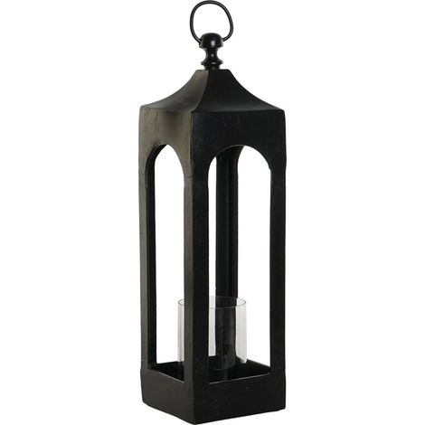 Lanterne Aluminium Verre 16X16X55 Noir (1/4)