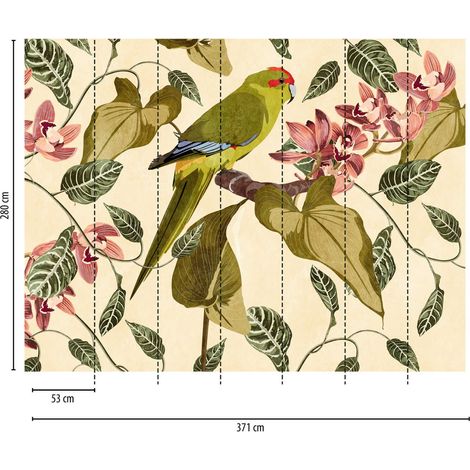 A.S. Creation Fototapete Livingwalls The Wall 382441 Ein Motiv pro Rolle 3.71 x 2.80 m Dschungel Grün (1/3)