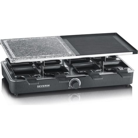 Severin rg2376 piastra 8 padellini per raclette in pietra naturale per grigliare (1/5)