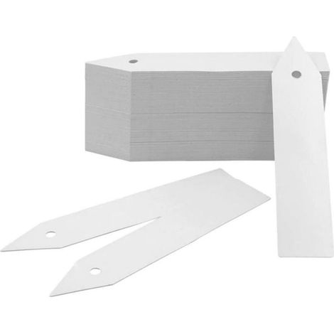 200 Pcs Plastique Plantes Ppinire Jardin tiquettes Jardin Piquet tiquettes Blanc 10X2Cm (1/4)