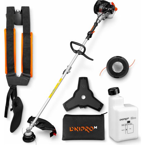 Dnipro-M Desbrozadora a Gasolina 32,6 CC 1,5 HP, Motor 2 Tiempos Refrigerado por Aire, Profesional con Hilo 430 mm, para Césped, Jardín, Arbustos y Setos, 33M