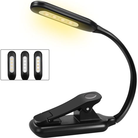MINKUROW Luz De Lectura, Lámpara De Clip De Luz De Lectura Recargable 9 Led, 3 Modos De Brillo (Blanco Frío Y Cálido), Cuello Flexible De 360°, Luz De Lectura Para Leer En La Cama, Luz De Clip De Libr (1/5)