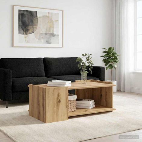 Table basse avec rangement 90 x 50 x 33 cm, bois d’ingénierie, chêne artisanal - PANGIVO (1/5)