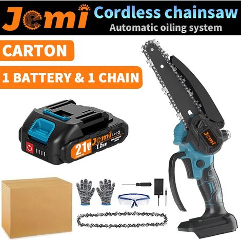 Scie à chaîne électrique rechargeable sans fil portable de 6 pouces avec deux batteries, coupe-bois, outil d'élagage de verger de jardin, 1batt 1chain(carton) (1/5)
