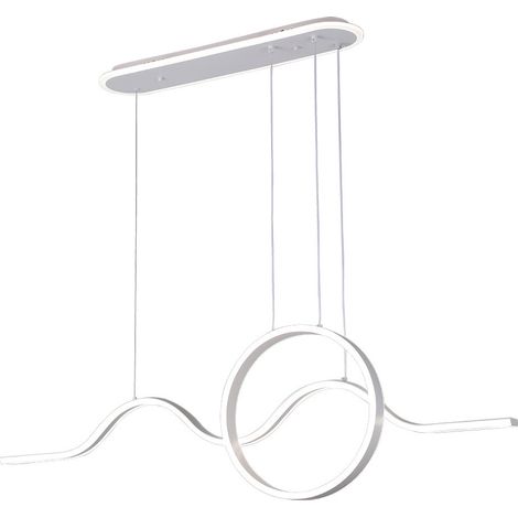 Lampada a sospensione Year, bianca, 177 W, 15756 lm, 3000–6000 K, 120x15 cm, luce ambientale, telecomando (1/2)