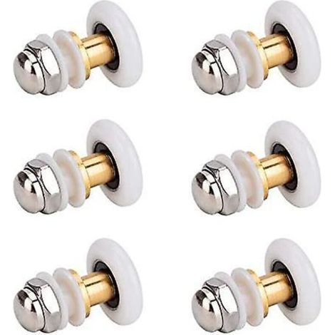 Rouleaux de porte de douche 6 pièces, diamètre 25mm pour les poulies de porte coulissante en verre de salle de bain (1/3)