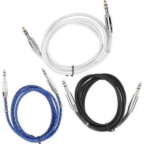 3 câbles guitare électrique 1,8 m, jack 6,35 mm mâle-mâle, ligne audio blindée pour voiture, cordon instrument professionnel, connexion ampli/pédale