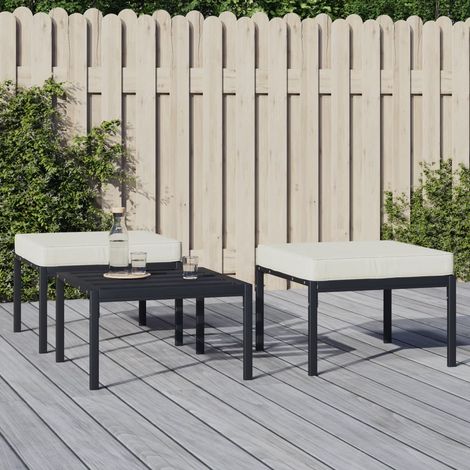 Lot de 2 Tabourets de jardin Tabourets Chaises bas,Sièges de terrasse sable 60x60x35 cm acier -QS85367 (1/5)