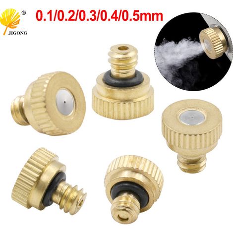 Buse de pulvérisation fine en laiton 3/16 à basse pression, pour refroidissement et humidification. (1/5)