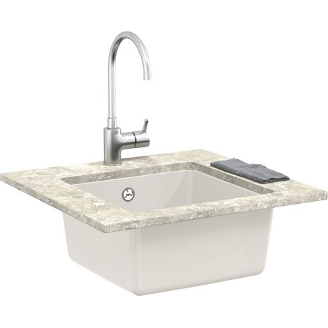 Évier Blanc 430 x 460 mm 80% Quartz et 20% Résine
