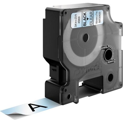 Dymo nastro per etichettatrice d1 colore nero/trasparente 19 mm x 7mt s0720820 (1/4)
