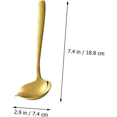 Cuillère-louche plaquée or, indispensable en cuisine, pour verser l'huile (1/5)