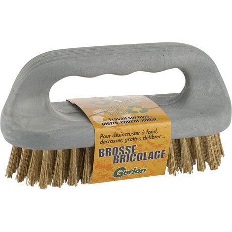 Brosse économique gros travaux – Acier laitonné – Monture en plastique recyclé – Pour lessivage murs et plafonds – Décrassage intensif – Gerlon