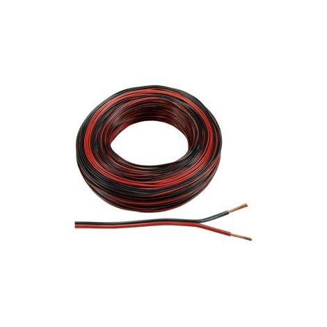 CAVO ELETTRICO BIPOLARE PIATTINA PER ALTOPARLANTI ROSSO/NERO- - 2x mmq.0,75 - 100 mt