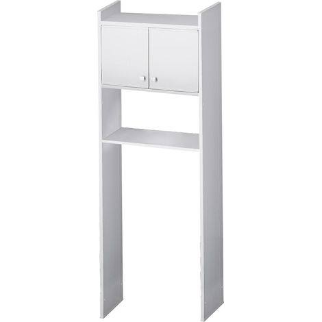 Scaffale Sopra Lavatrice Salvaspazio 65x162x26,5 cm in PVC Bianco