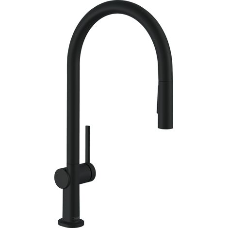 Hansgrohe – Mitigeur de cuisine Talis M54 72800670 – Douchette extractible 2 jets – Noir mat – Bec orientable 360° – Débit 8 l/min (1/10)