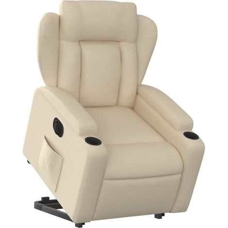 Sillón relax TV muy cómodo con función de elevación eléctrica en tejido crema DEC028275 (1/5)