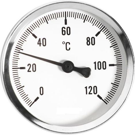 Thermometer 1/2” rückseitiger Eingang, 63 mm 0-120 °C (1/2)
