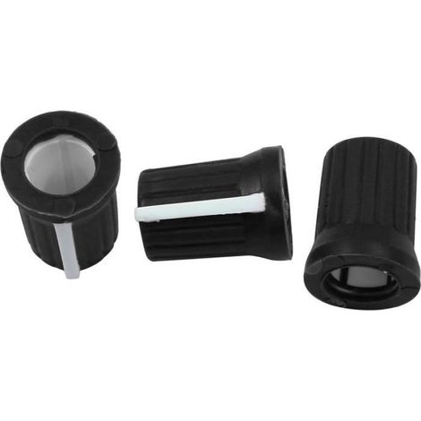 Bouton Rotatif - Lot de 5 - Caoutchouc Noir - Axe Type D 6mm - Pour Console DJ Et Égaliseur - 15x19m UMD DESSIN ANIME - UMD ANIMATI (1/5)