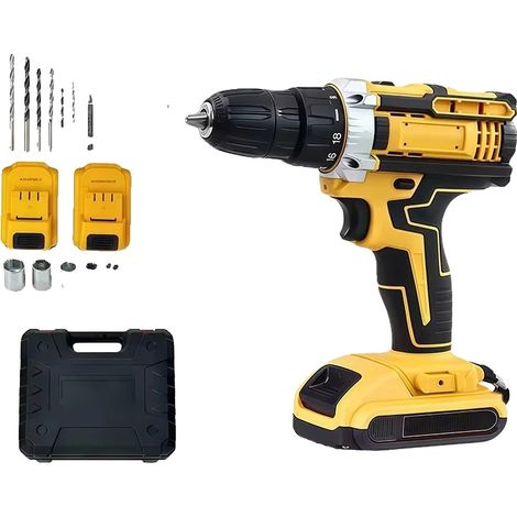 Perceuse à percussion sans fil, batterie lithium-ion, 23 x 10 x 23 cm, couple maximum 30 Nm, 2 vitesses (0-350 tr/min, 0-1300 tr/min) (1/5)