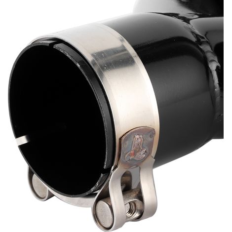 Tuyau d'échappement double universel en fibre de carbone brillante de type Y avec bords roulés, échappement gauche peint en noir (AP46KR-6389) pour modification automobile (1/5)