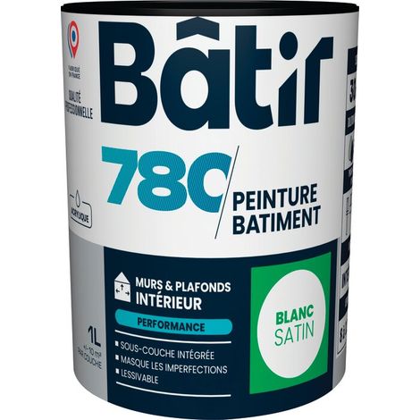 Peinture Batir 780 Satin Blanc Peinture Monocouche Mur Et Plafond Satinée - Batir Peintures