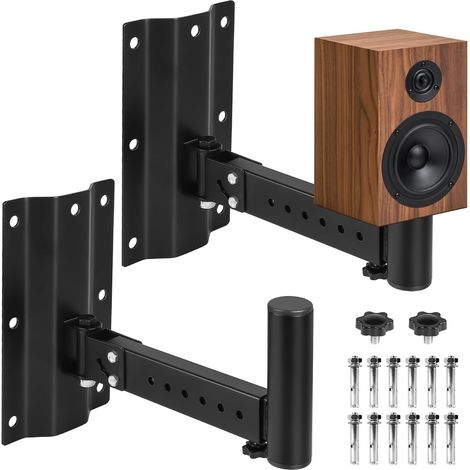 2 Haut-Parleur Support Mural Enceintes Support Mural pivotant 180° Support de Haut-Parleur Robuste inclinable 60° Speaker Wall Mount pour Haut-parleurs, capacité de Charge individuelle 40 kg (1/5)
