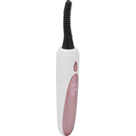 Recourbe-cils chauffant rechargeable avec tête de brosse en silicone, recourbe-cils électrique portable pour femmes, blanc (1/5)