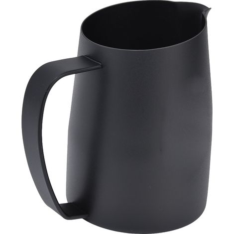 Milchaufschäumkännchen mit spitzem Ausguss, 450 ml, abgeschrägter Deckel, PTFE-Beschichtung, für Kaffeemaschinen, CafeBlack (1/5)